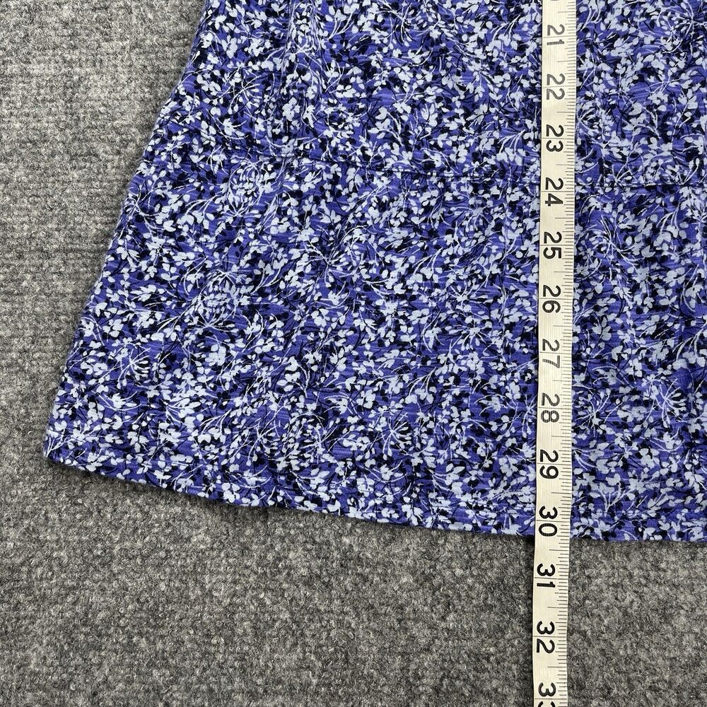 J Jill Tunic Top Womens XL Purple Floral Tiered 3/4 Sleeve Cotton Blend - Picture 9 of 11